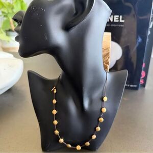 Blee Inara Bold Matte Gold Disc Adjustable Necklace